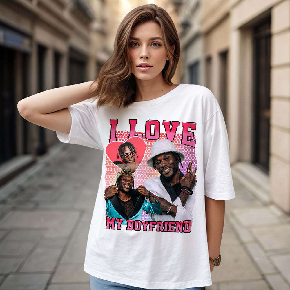 カスタム写真と名前のヴィンテージtシャツ、彼/彼女へのパーソナライズされたtシャツギフト -