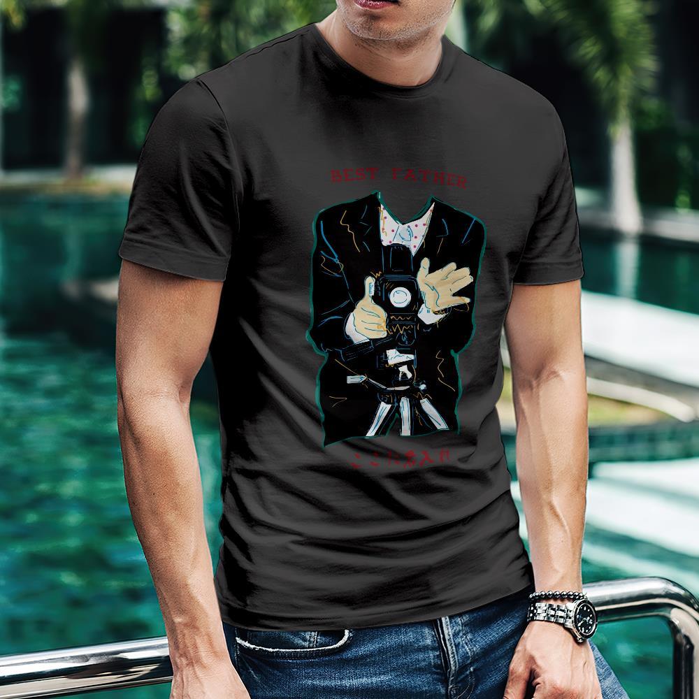 カスタム名前Tシャツ - テキスト入れ可能なT-SHIRTギフト父の日プレゼント - カメラマン