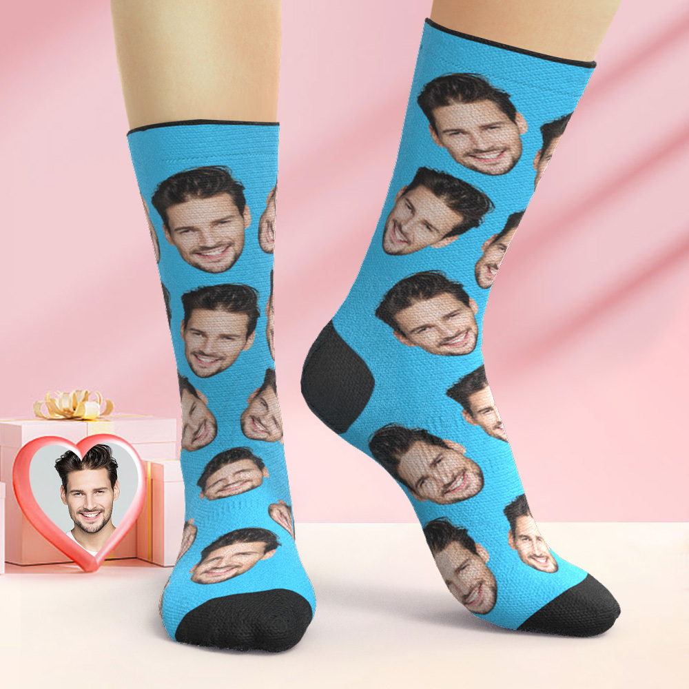 カスタムビッグフェイスソックスパーソナライズされた写真ソックスクリスマスギフト - FaceBoxer