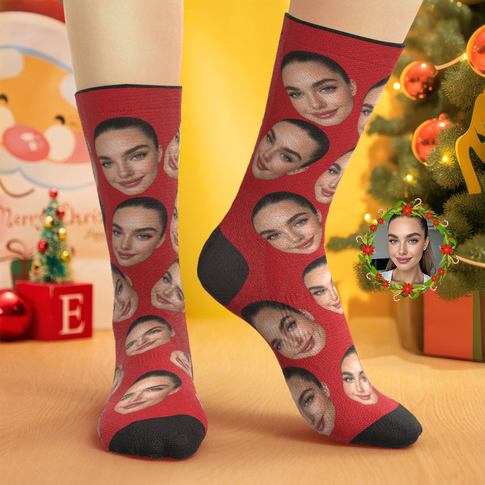 カスタムビッグフェイスソックスパーソナライズされた写真ソックスクリスマスギフト - FaceBoxer