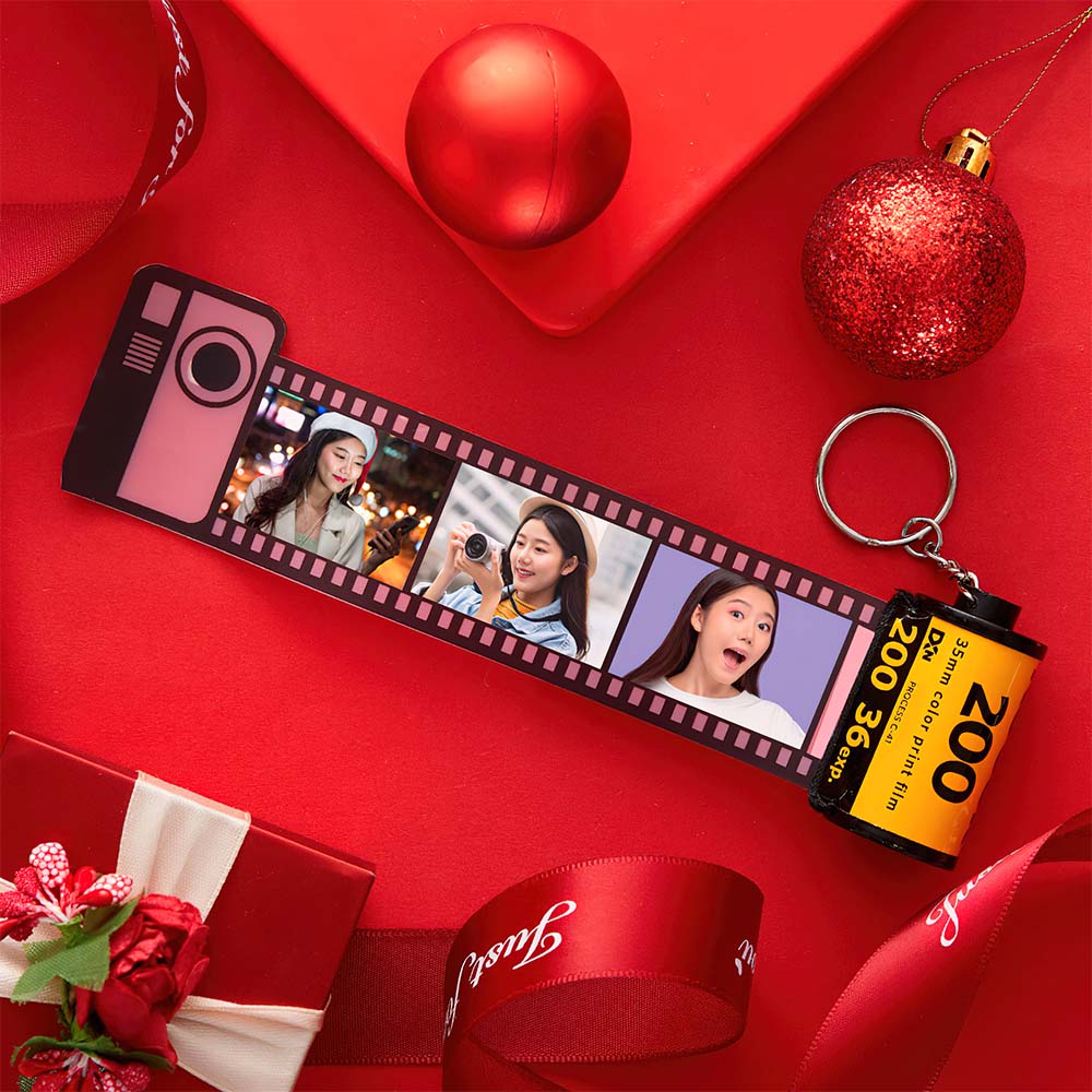 カスタムフォトカメラロールキーホルダーベストバレンタインプレゼント‐写真5 10 15 20枚写真添付作成