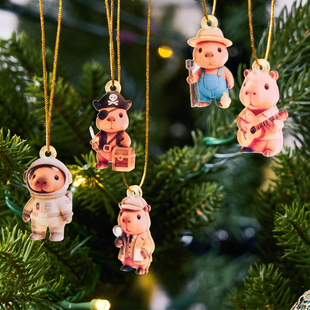 Capybara Advent Calendar 2025: 24 Acrylic Christmas Ornaments