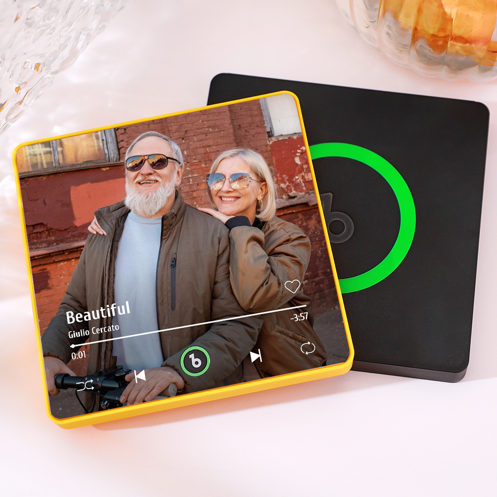 Custom Music Fridge Magnet Personalized Colorful Frame Album Fridge Magnet Can Play Songs Gift for Grandparents	 - MyFaceBoxerUK
