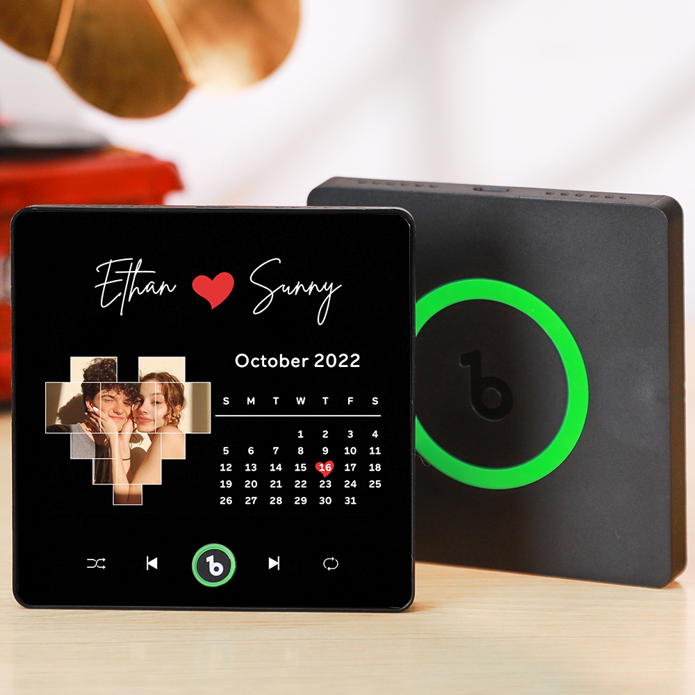Custom Music Fridge Magnet Personalized Colorful Frame Album Fridge Magnet Can Play Songs Anniversary Gift for Couple	 - MyFaceBoxerUK