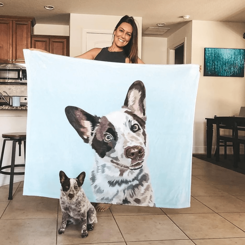 Custom Print Blanket Personalised Pet Photo Blanket - MyFaceBoxerUK