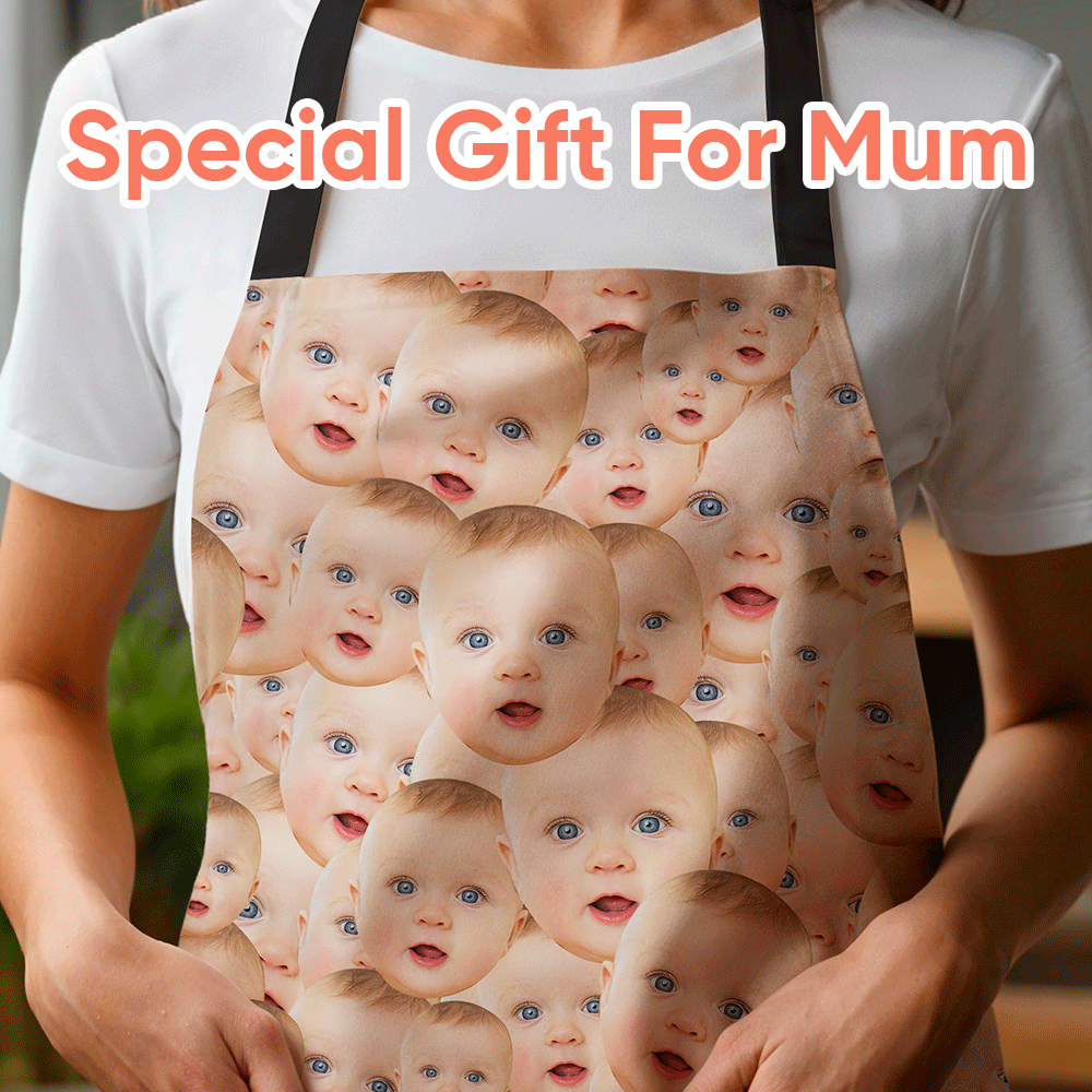 Personalized Gift for Mum Custom Face Mash Apron Mother's - MyFaceBoxerUK