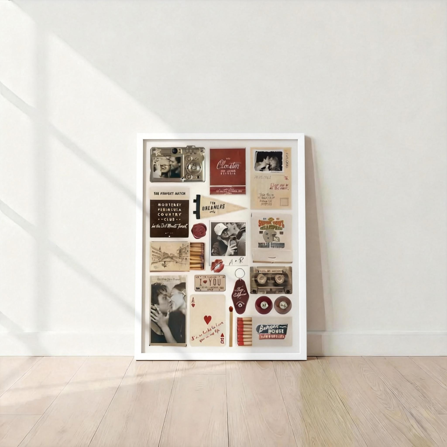 Custom Photo Matchbox Wooden Frame with Your Text Matchbook Poster Print Wall Art Anniversary Gift - MyfaceboxerUK