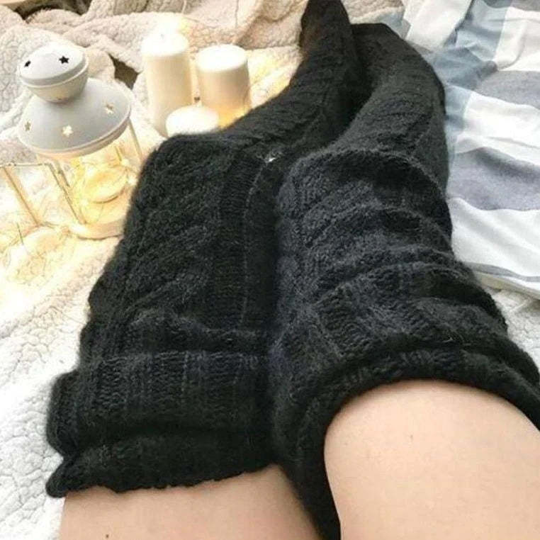 Knitted Over The Knee Socks Women Winter Leg Warmers Over Knee Thick Leg Warmers - MyFaceBoxerUK