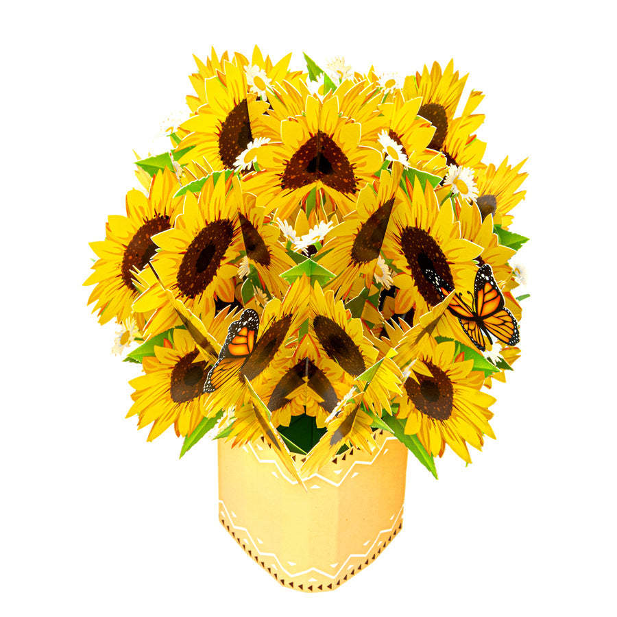 Sunflower Paper Bouquet Flower Bouquet Card for Mother's Day - MyFaceBoxerUK