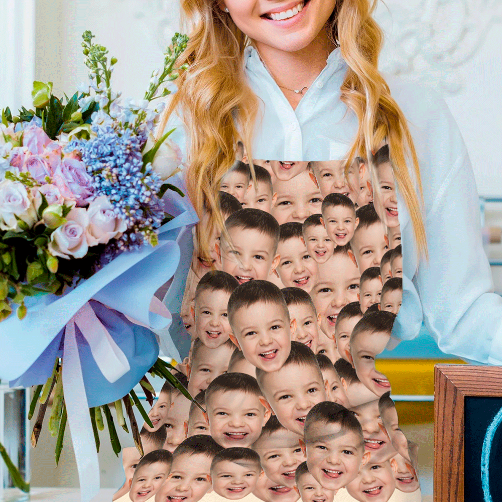 Personalized Gift for Mum Custom Face Mash Apron Mother's - MyFaceBoxerUK
