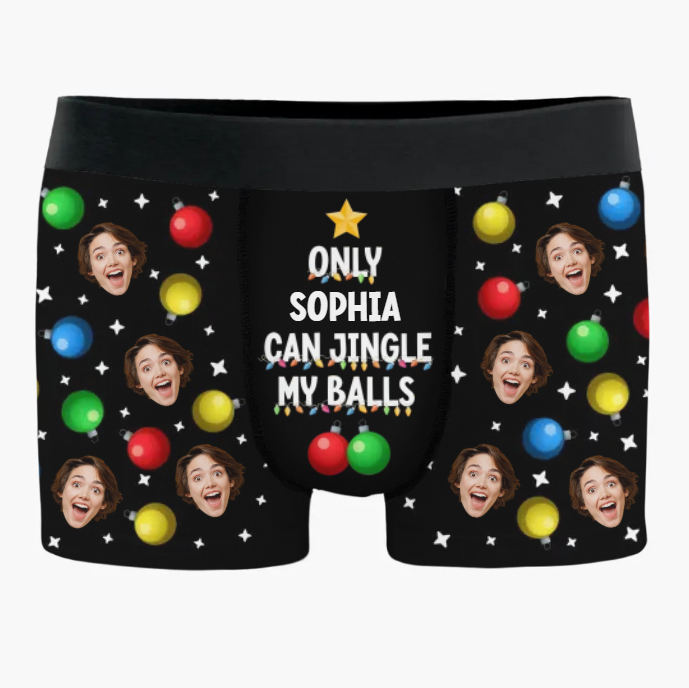 Custom Photo Boxer Briefs, Men's Boxers - Personalized Anniversary Christmas Wedding Gifts For Husband And Wife, Him And Her - Naughty List Approved - MyfaceboxerUK