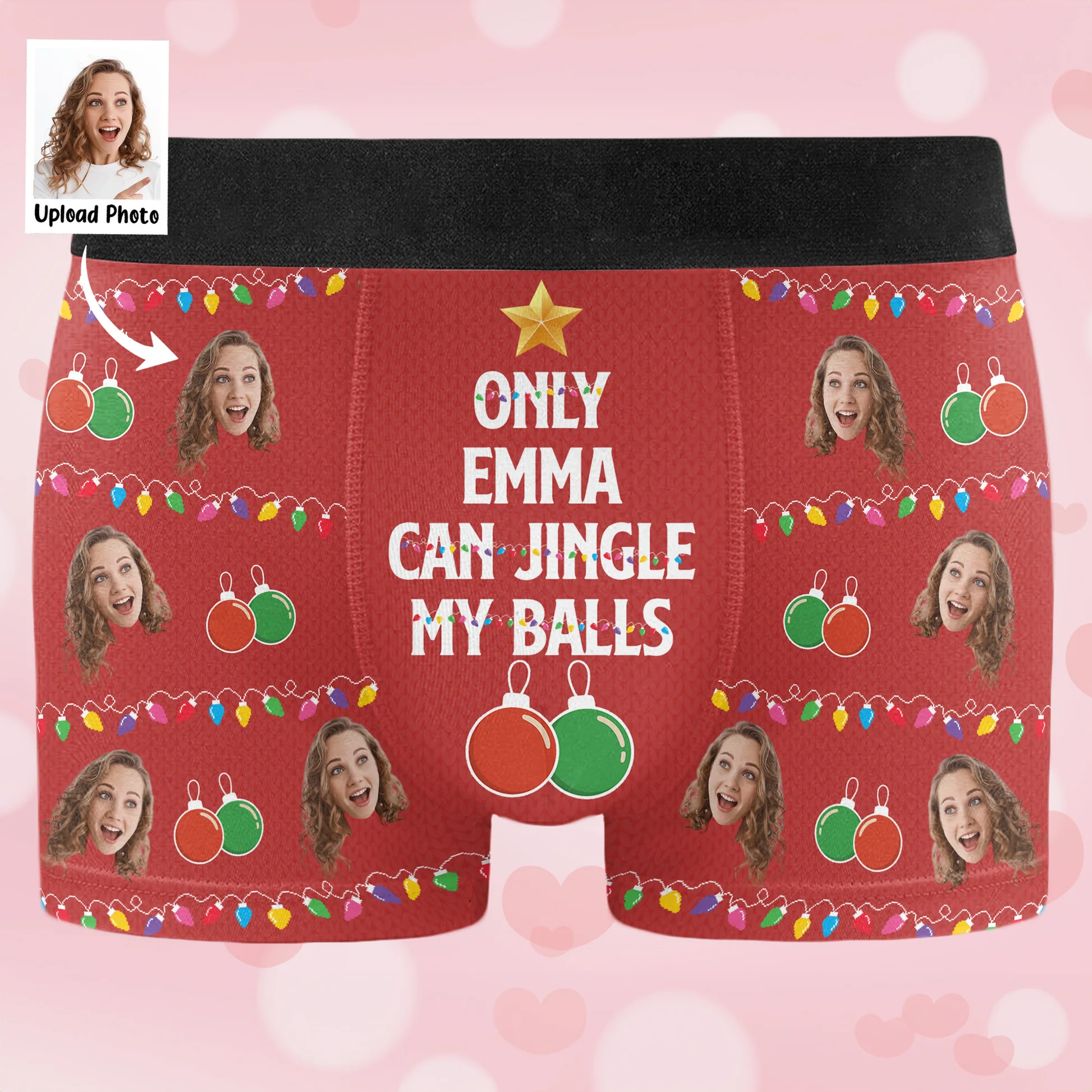 Jingle My Balls Funny Gift For Husband - Personalized Photo Men's Boxer Briefs - MyfaceboxerUK