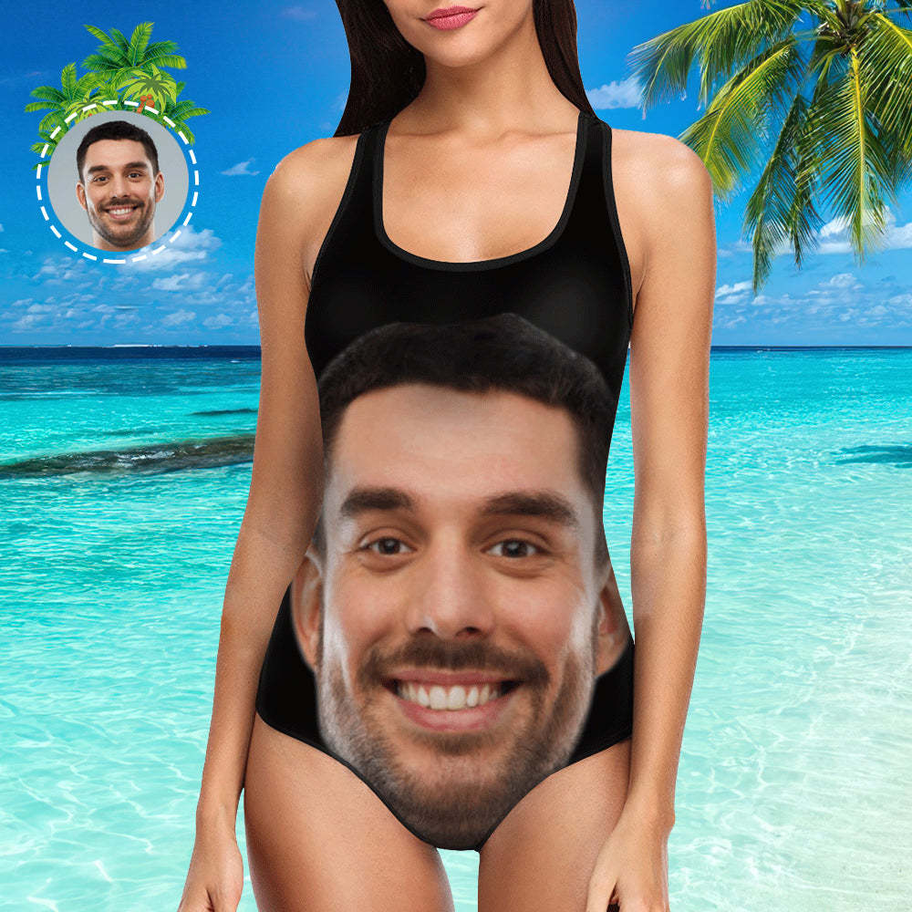 Custom One Face Boyfriend Women's Slip Swimsuit Gift for Her - MyFaceBoxerUK