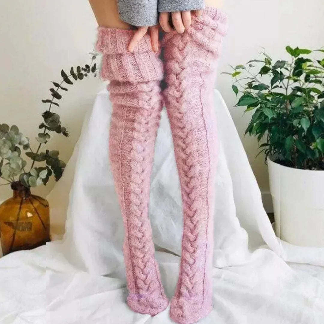 Knitted Over The Knee Socks Women Winter Leg Warmers Over Knee Thick Leg Warmers - MyFaceBoxerUK