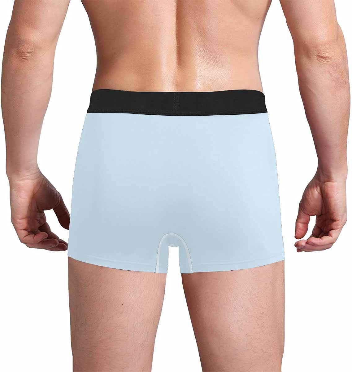 Personalized Face Men's Boxer Briefs Underwear Shorts Underpants with Photo Just Turn It On All Gray Stripe