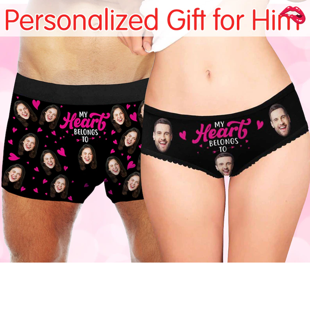 Personalized Face Print Underwear: Custom Photo Boxers, Couple Gift - MyfaceboxerUK