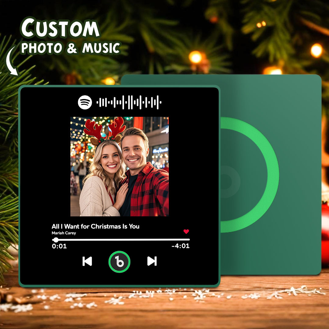 Custom Music Fridge Magnet Colorful Frame Album Fridge Magnet Can Play Songs Gift for Couple	 - MyFaceBoxerUK
