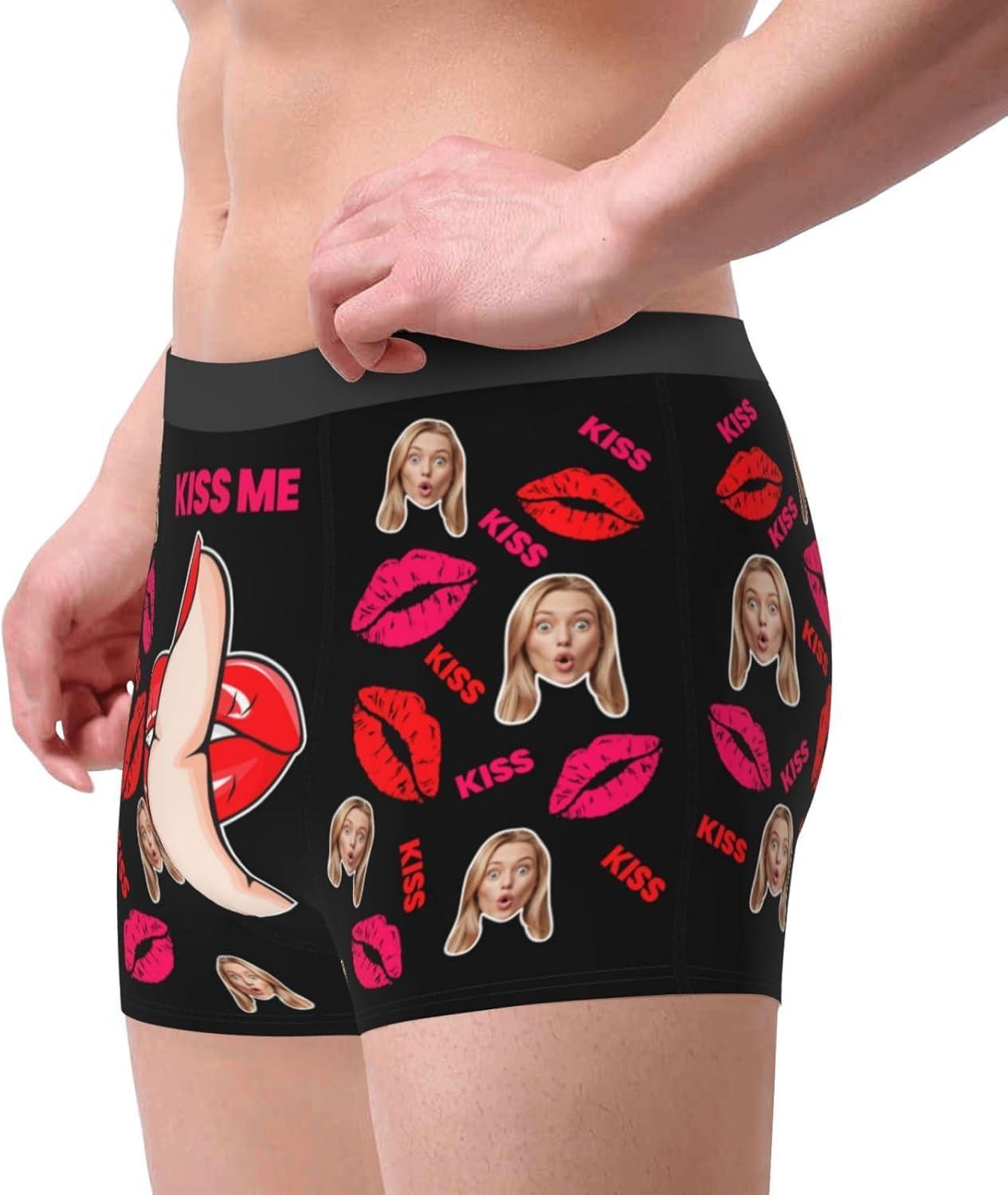 Personalized Funny Face Boxers Briefs Christmas Gifts Custom Underwear Custom Girlfriend Face Printed Photo Boxer Underwear - MyfaceboxerUK