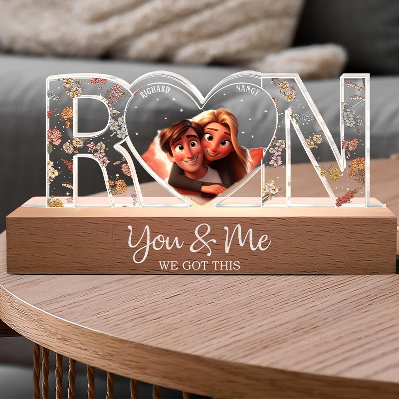 Couples personalized flower night light - MyFaceBoxerUK