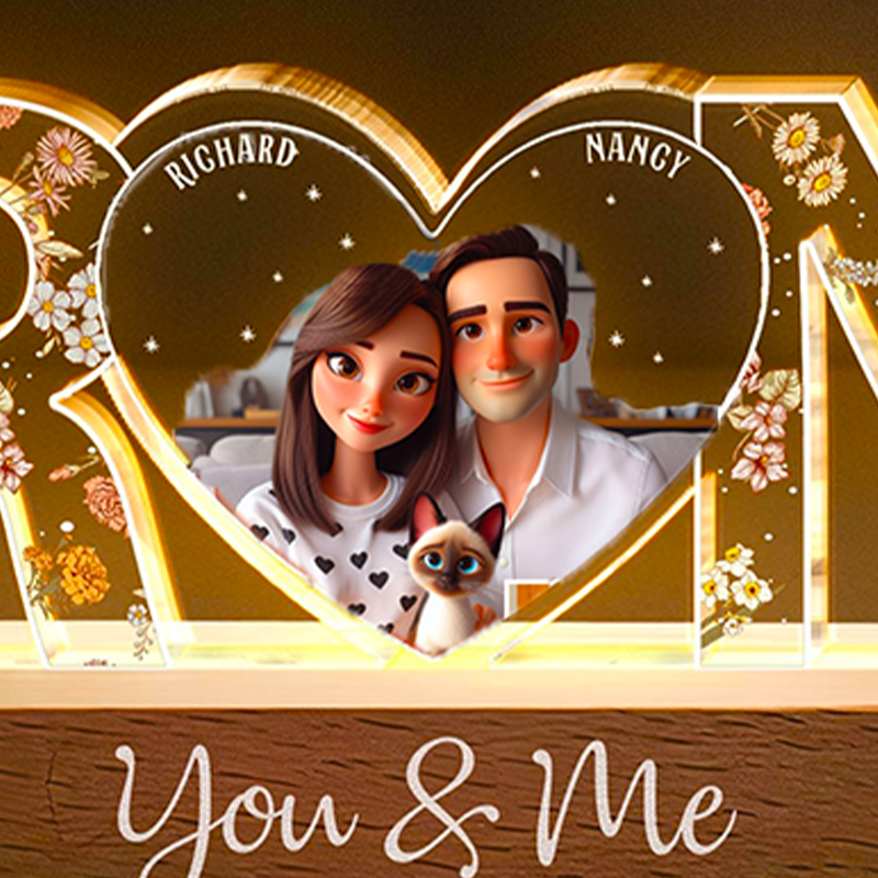 Couples personalized flower night light	 - MyFaceBoxerUK