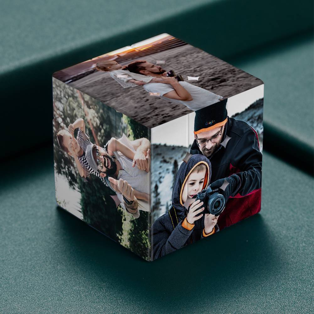 Custom Multi Photo Rubic's Cube - For Mother And Baby