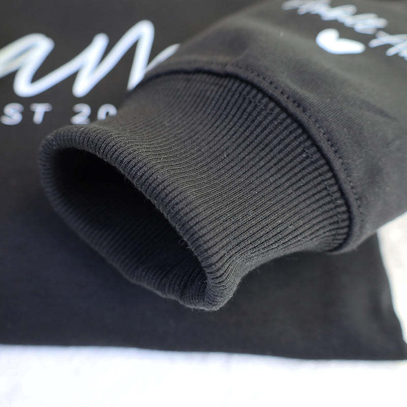 Custom Mama Embroidered Sweatshirt With Date And Children Name On Sleeve - MyFaceBoxerUK