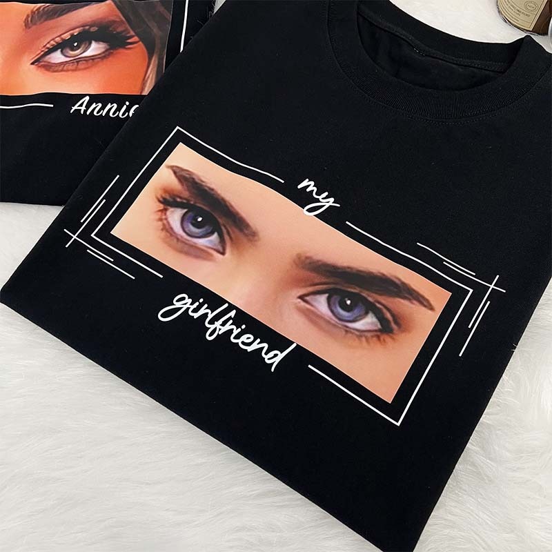 Unique Custom Eyes Tee Loved One's Eyes Shirt Personalized Eyes Artwork Tee Unique Eyes Sketch Art from Photo Gift for Your Love - MyfaceboxerUK