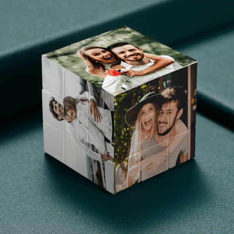 Custom Multiphoto Cube I Feel for You is Love Gift for Lesbian