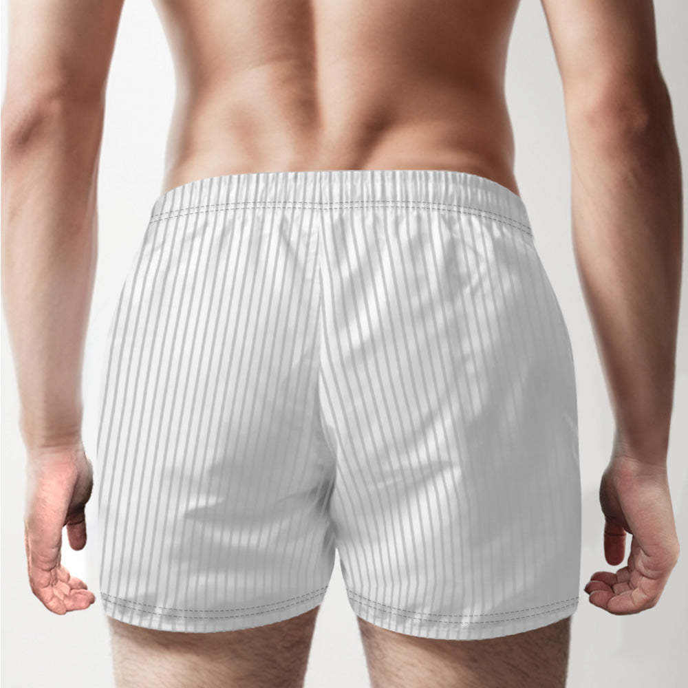 Custom Name Multicolor Striped Print Boxer Shorts Personalized Casual Underwear Gift for Him - MyFaceBoxerUK