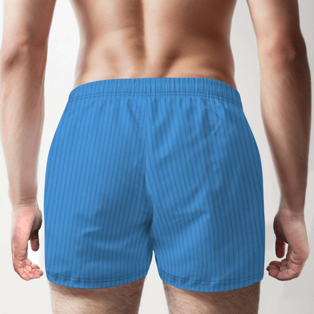 Custom Name Multicolor Striped Print Boxer Shorts Personalized Casual Underwear Gift for Him - MyFaceBoxerUK