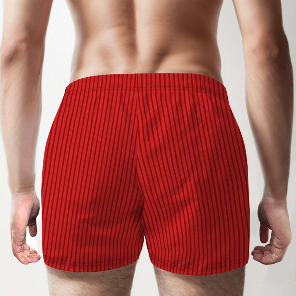 Custom Name Multicolor Striped Print Boxer Shorts Personalized Casual Underwear Gift for Him - MyFaceBoxerUK