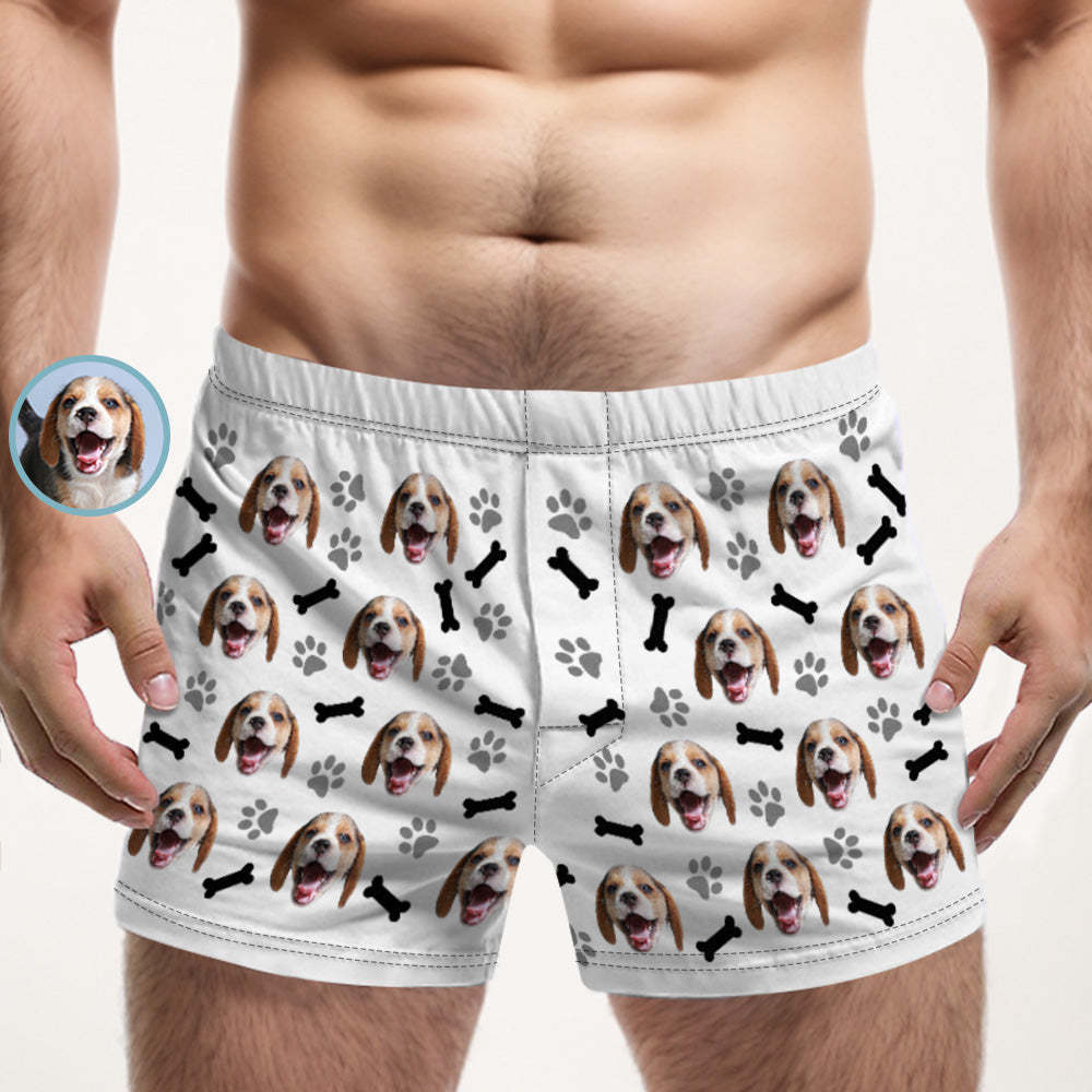 Custom Dog Face Multicolor Boxer Shorts Personalized Casual Underwear Gift for Him - MyFaceBoxerUK