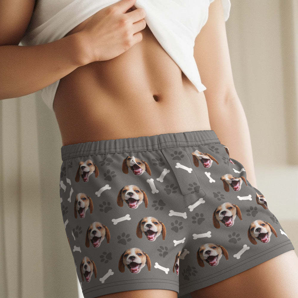 Custom Dog Face Multicolor Boxer Shorts Personalized Casual Underwear Gift for Him - MyFaceBoxerUK