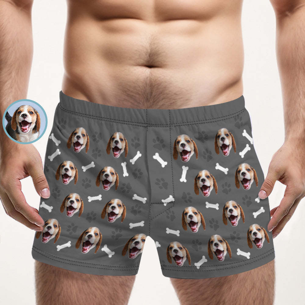 Custom Dog Face Multicolor Boxer Shorts Personalized Casual Underwear Gift for Him - MyFaceBoxerUK