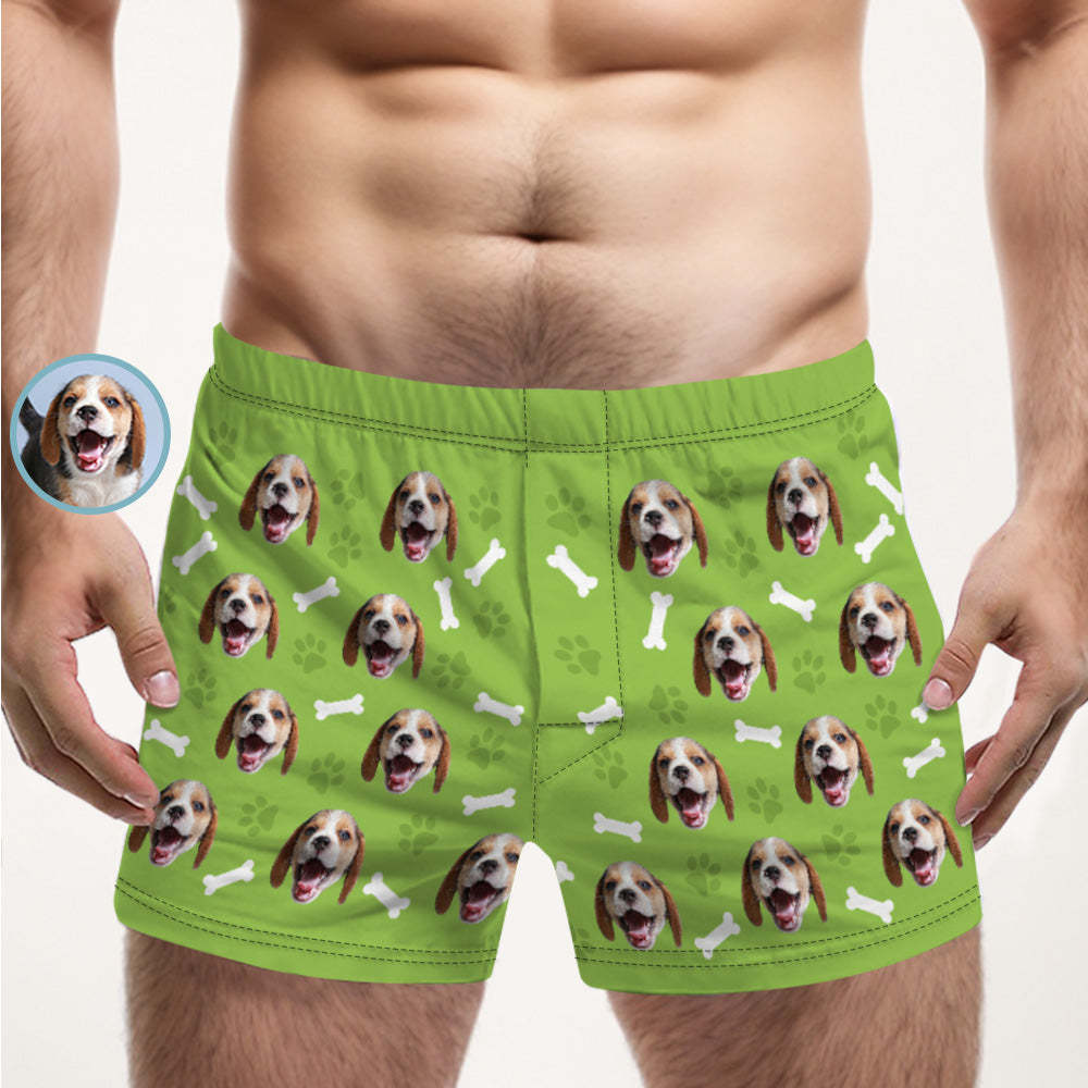 Custom Dog Face Multicolor Boxer Shorts Personalized Casual Underwear Gift for Him - MyFaceBoxerUK