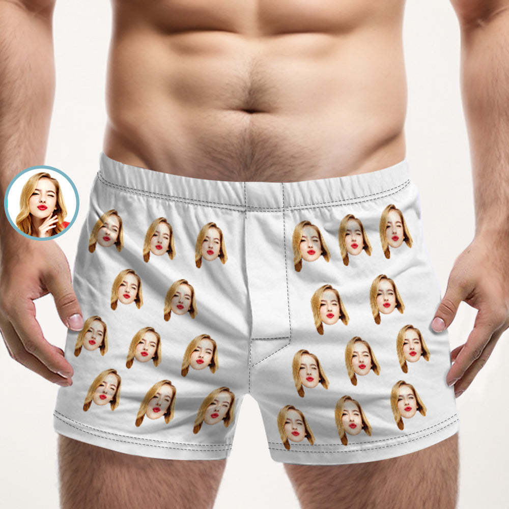 Custom Girlfriend Face Multicolor Boxer Shorts Personalized Photo Underwear Gift for Him - MyFaceBoxerUK