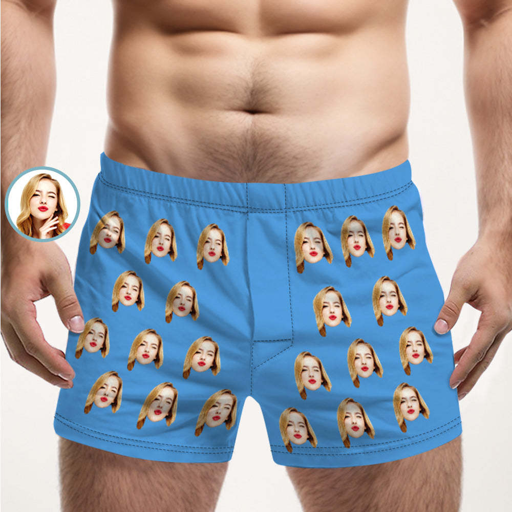 Custom Girlfriend Face Multicolor Boxer Shorts Personalized Photo Underwear Gift for Him - MyFaceBoxerUK