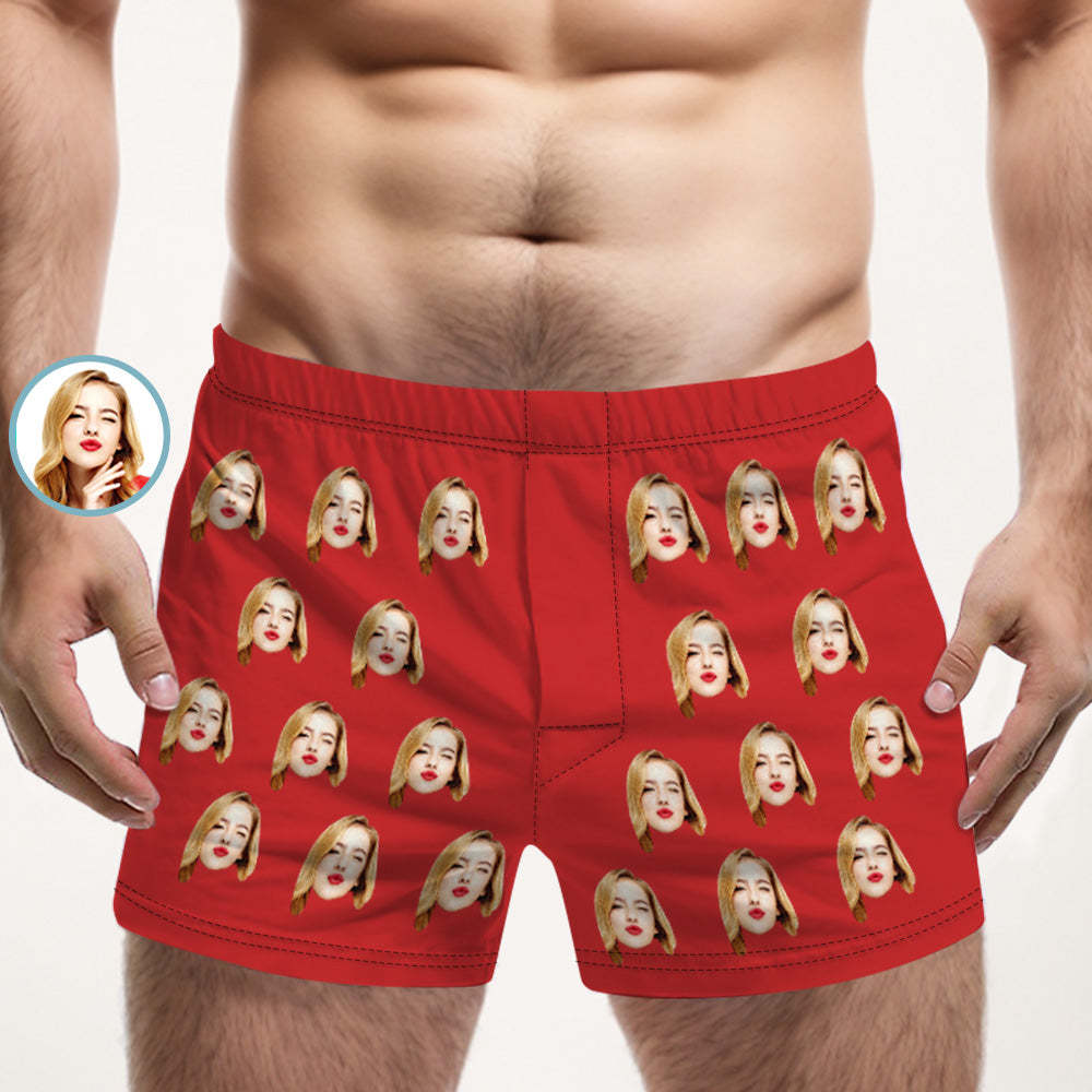 Custom Girlfriend Face Multicolor Boxer Shorts Personalized Photo Underwear Gift for Him - MyFaceBoxerUK