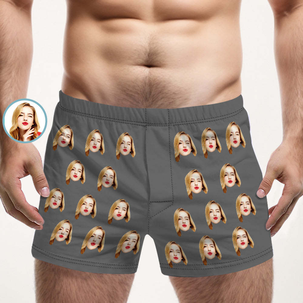 Custom Girlfriend Face Multicolor Boxer Shorts Personalized Photo Underwear Gift for Him - MyFaceBoxerUK