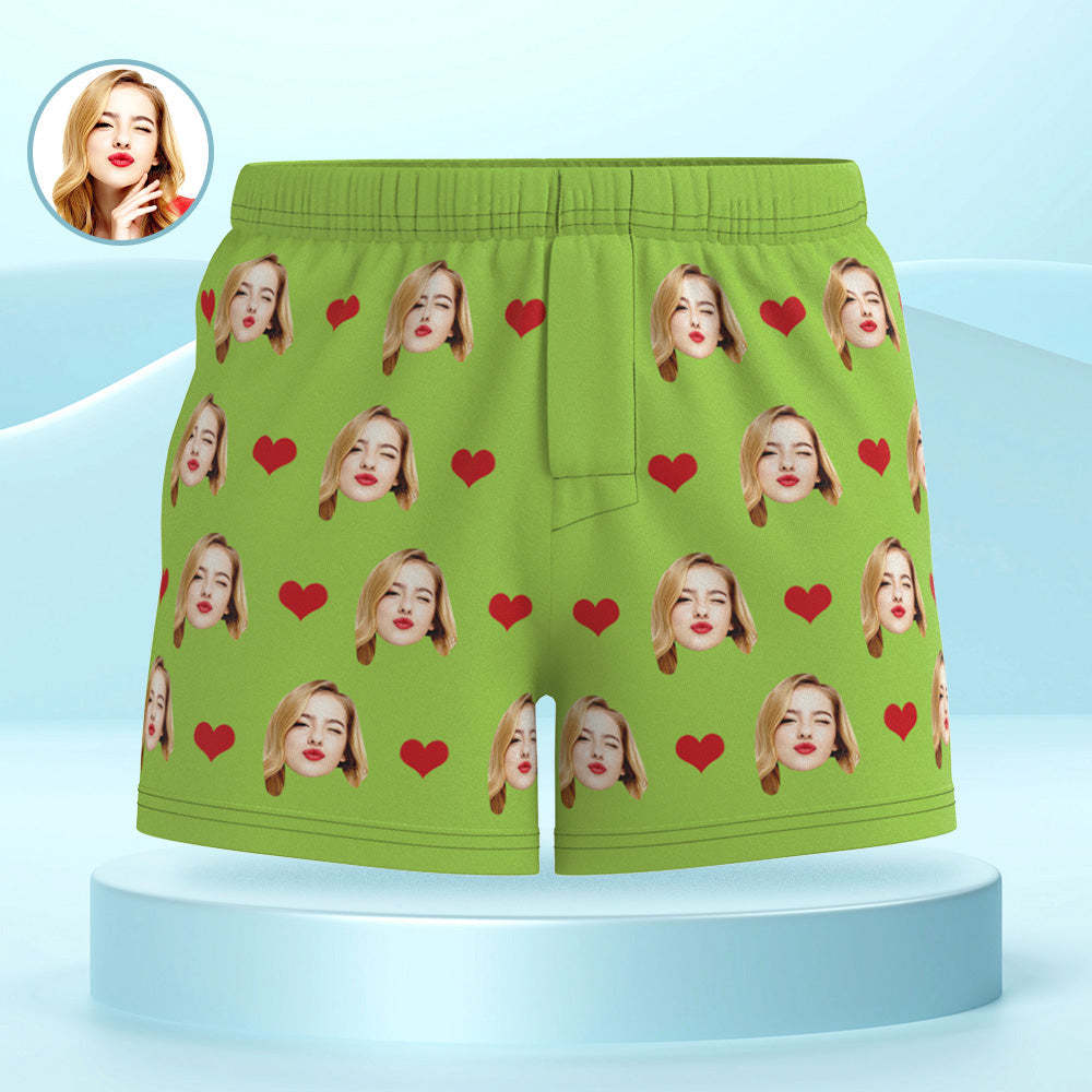 Custom Face Multicolor Boxer Shorts Love Hearts Personalized Photo Underwear Gift for Him - MyFaceBoxerUK
