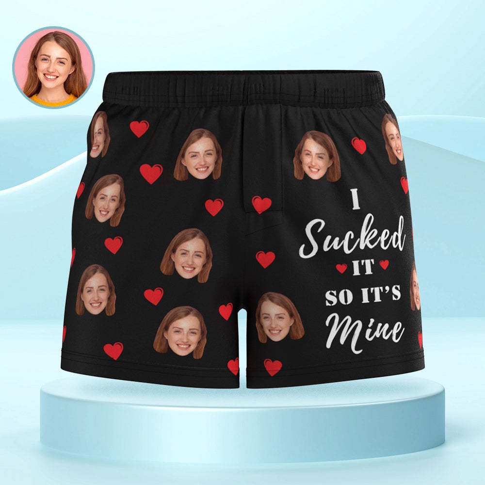 Custom Face Multicolor Boxer Shorts I SUCKED IT SO IT'S MINE Personalized Photo Underwear Gift for Him - MyFaceBoxerUK