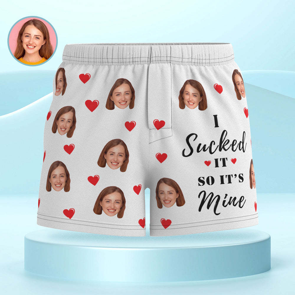 Custom Face Multicolor Boxer Shorts I SUCKED IT SO IT'S MINE Personalized Photo Underwear Gift for Him - MyFaceBoxerUK