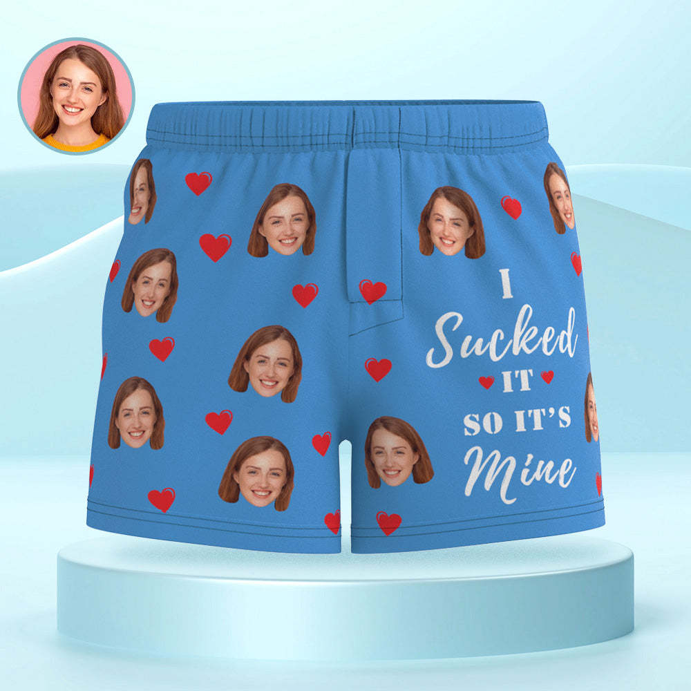 Custom Face Multicolor Boxer Shorts I SUCKED IT SO IT'S MINE Personalized Photo Underwear Gift for Him - MyFaceBoxerUK