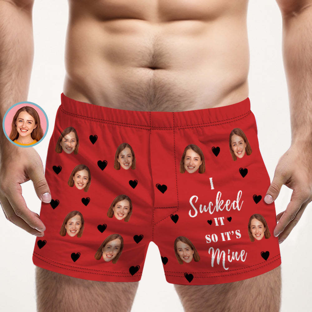 Custom Face Multicolor Boxer Shorts I SUCKED IT SO IT'S MINE Personalized Photo Underwear Gift for Him - MyFaceBoxerUK