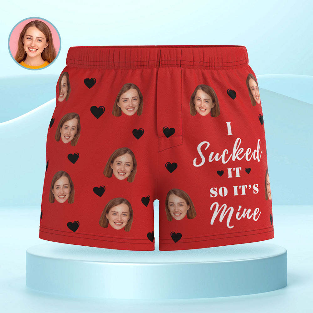 Custom Face Multicolor Boxer Shorts I SUCKED IT SO IT'S MINE Personalized Photo Underwear Gift for Him - MyFaceBoxerUK