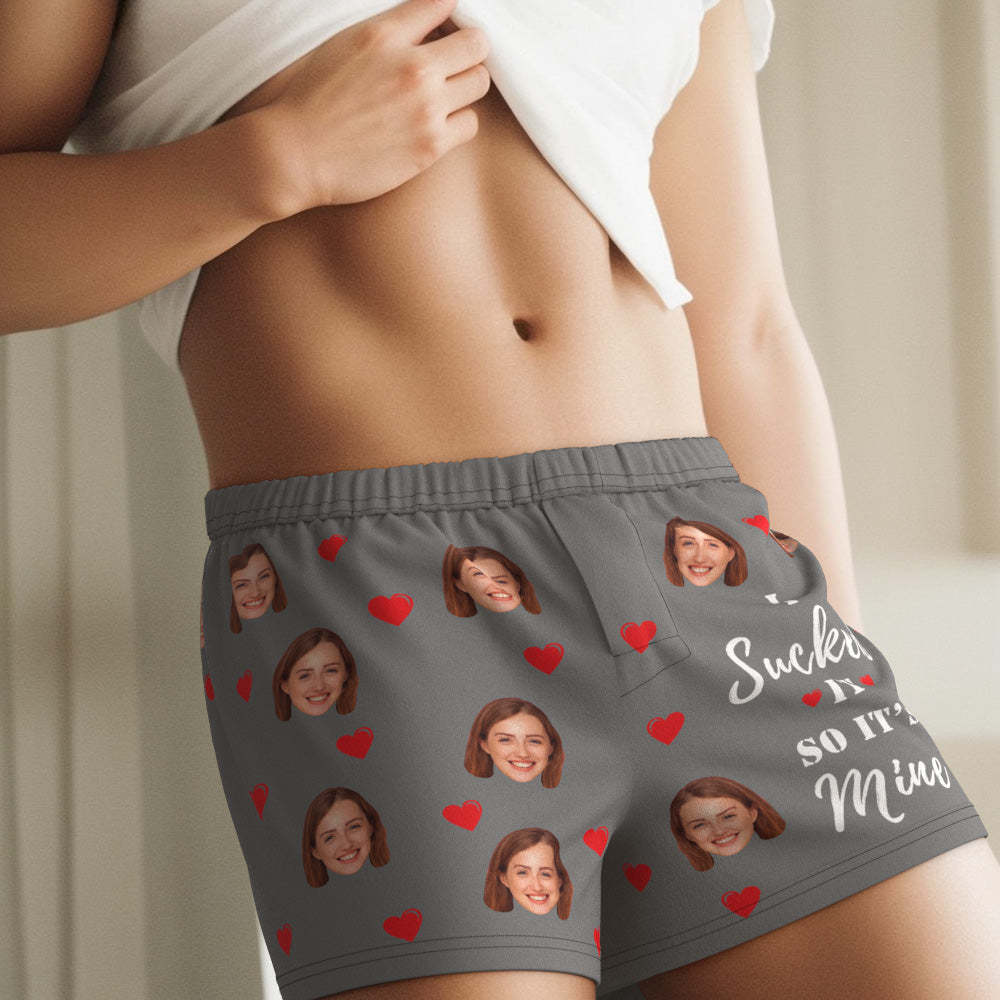 Custom Face Multicolor Boxer Shorts I SUCKED IT SO IT'S MINE Personalized Photo Underwear Gift for Him - MyFaceBoxerUK