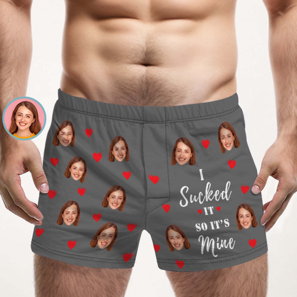 Custom Face Multicolor Boxer Shorts I SUCKED IT SO IT'S MINE Personalized Photo Underwear Gift for Him - MyFaceBoxerUK