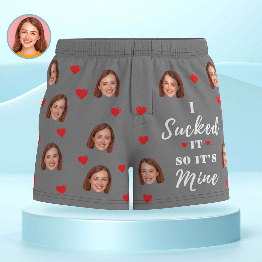 Custom Face Multicolor Boxer Shorts I SUCKED IT SO IT'S MINE Personalized Photo Underwear Gift for Him - MyFaceBoxerUK