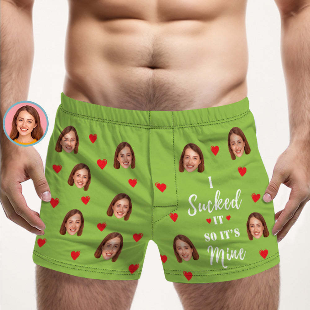 Custom Face Multicolor Boxer Shorts I SUCKED IT SO IT'S MINE Personalized Photo Underwear Gift for Him - MyFaceBoxerUK