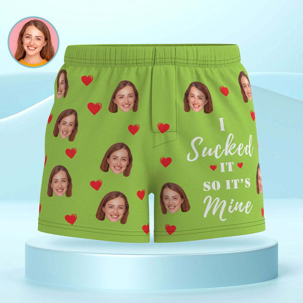 Custom Face Multicolor Boxer Shorts I SUCKED IT SO IT'S MINE Personalized Photo Underwear Gift for Him - MyFaceBoxerUK